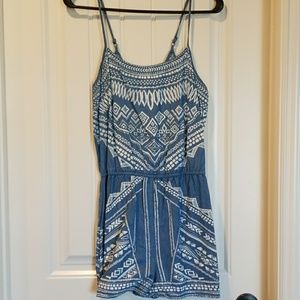Chambray tribal romper